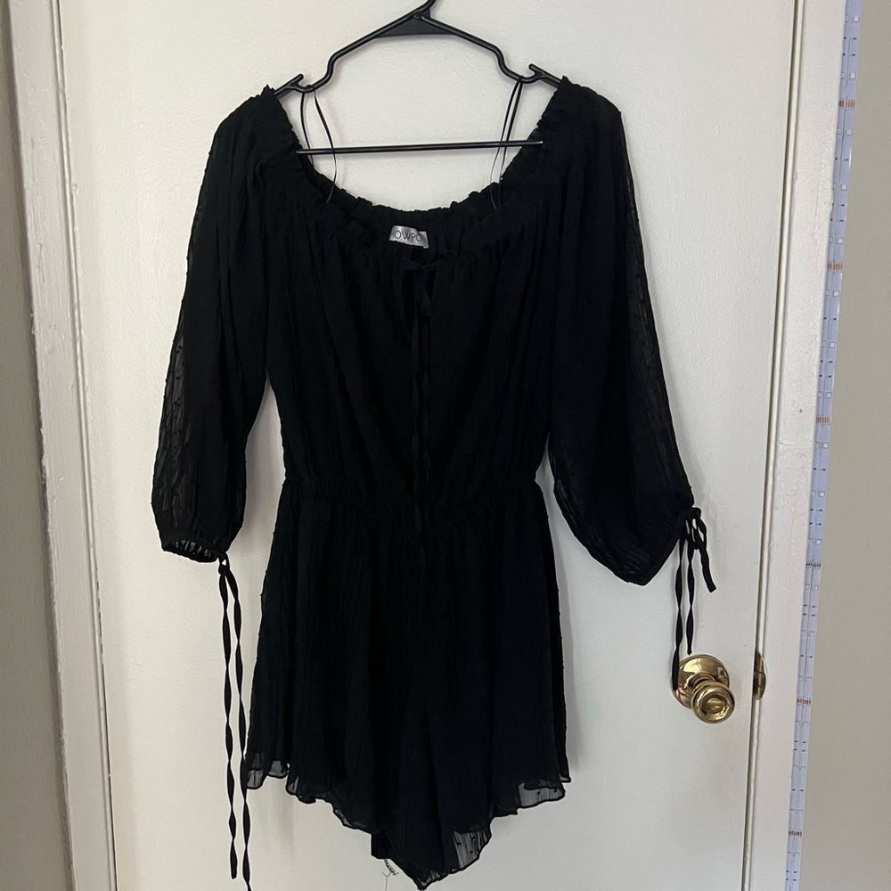 Showpo Women Off Shoulder Playsuit Romper in Black